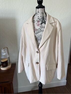 Light Beige Women's Blazer Jacket